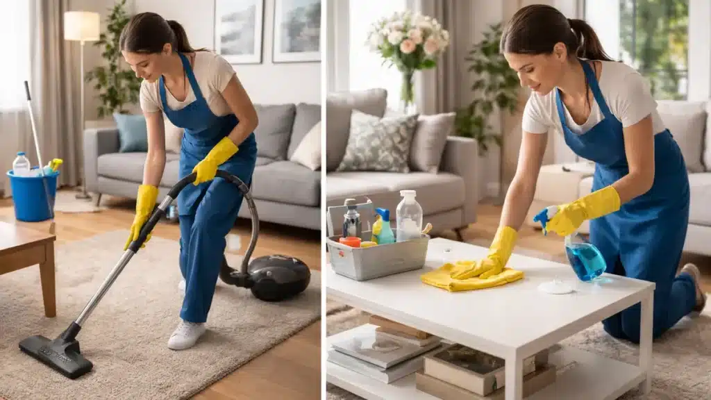 différence de qualité entre ménage classique et nettoyage approfondi à domicile à Saint-Jean