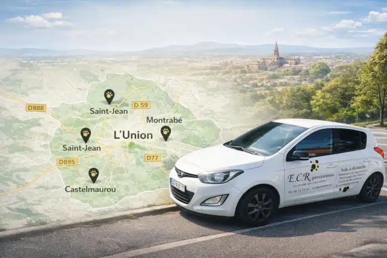 Zone d’intervention ECR Prestations autour de L’Union et communes proches