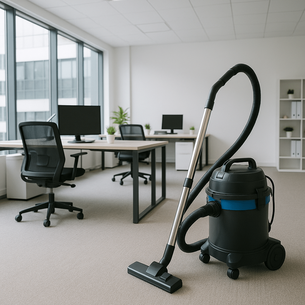 Aspirateur professionnel dans un espace de bureaux