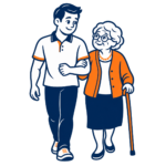 Promenade avec une personne âgée à Pechbonnieu