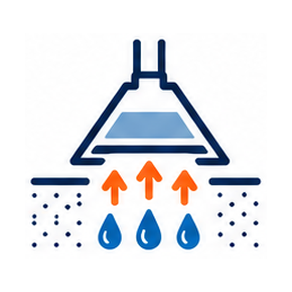 Buse d’injection-extraction aspirant l’eau et les salissures d’un textile