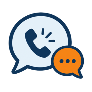 Téléphone et bulles de dialogue pour un suivi direct