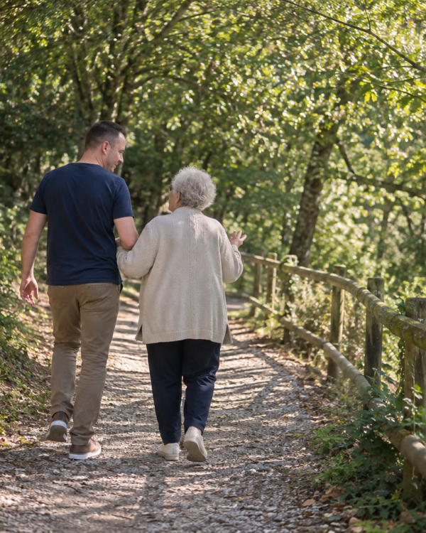 Promenade avec une personne âgée à Pechbonnieu